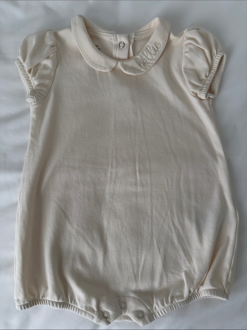 Toddler Cream Peter Pan Collar Bodysuit Romper